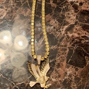 Tennis chain with eagle pendant
